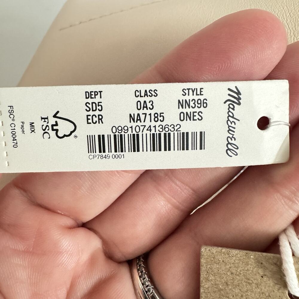 Madewell The Essential Bucket Tote Handbag Womens Ecru Ivory Leather NN396 NEW - Picture 6 of 11